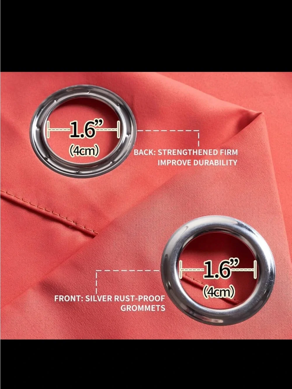 Coral blackout curtains 52 X 84 NEW 2 panels